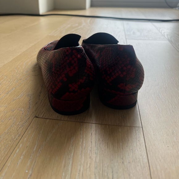 REAL Red & Black Snake Skin Leather Loafers - Picture 4 of 4